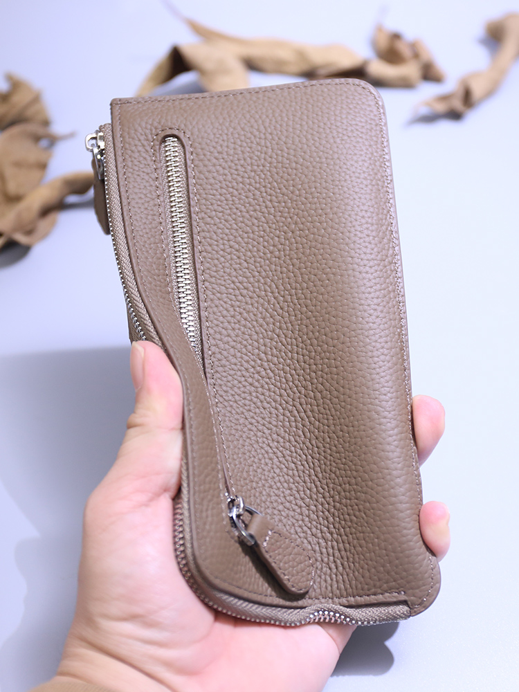 メンズ長財布 コンパクト 高級感溢れる型押しコンパクト財布
