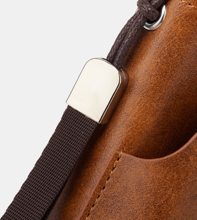 メンズ長財布 薄型本革ラウンドファスナー長財布ストラップ付き