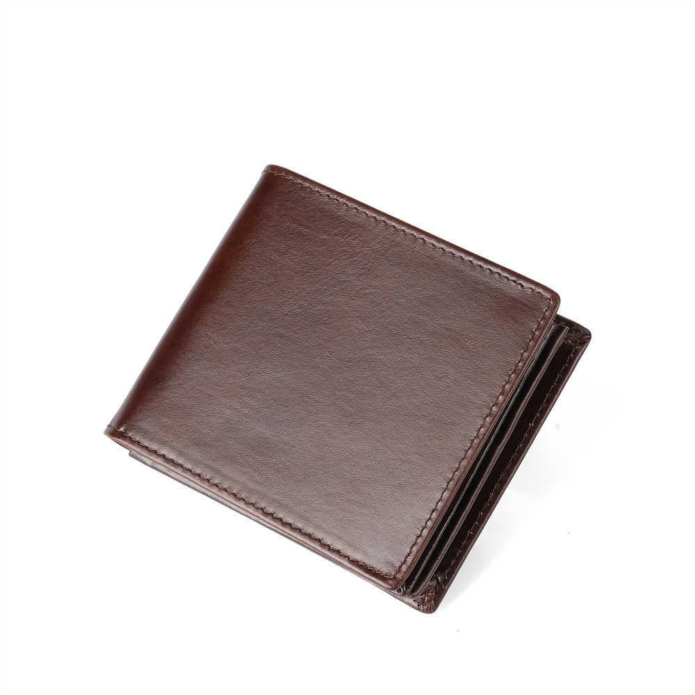 メンズ長財布 本革仕立て手縫いステッチ二つ折り財布