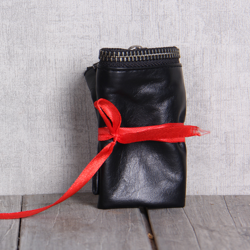 メンズ長財布 本革製ファスナー付きスリム長財布