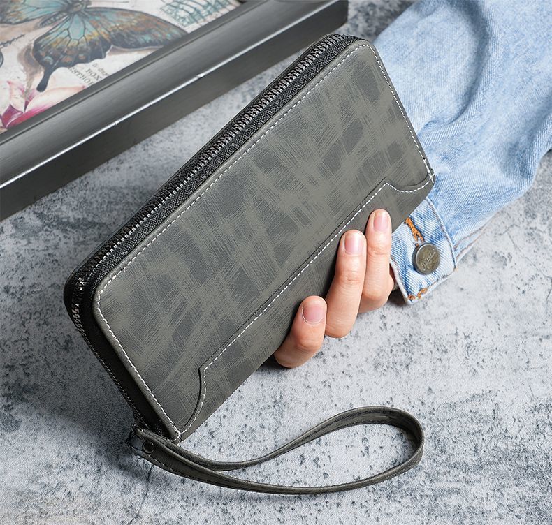 メンズ長財布 薄型ジッパー式長財布