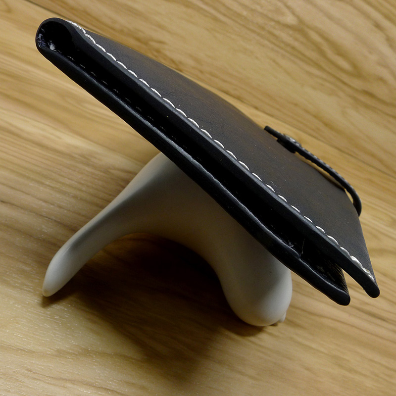 メンズ長財布 本革製スナップボタン式薄型長財布