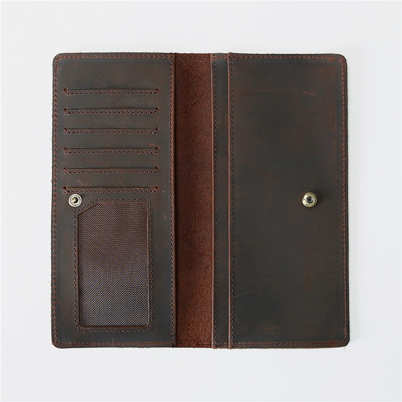 メンズ長財布 本革手縫い仕上げ薄型二つ折り長財布