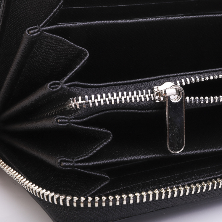 型押しレザー ラウンドファスナー メンズ長財布