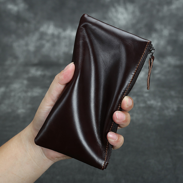 メンズ長財布 極薄フラット本革長財布