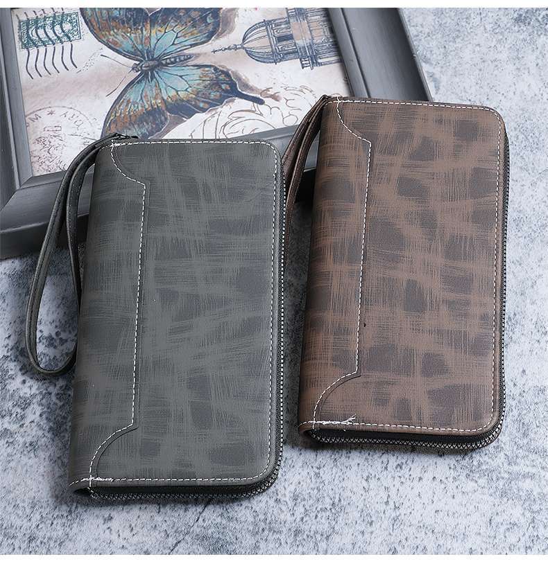 メンズ長財布 薄型ジッパー式長財布