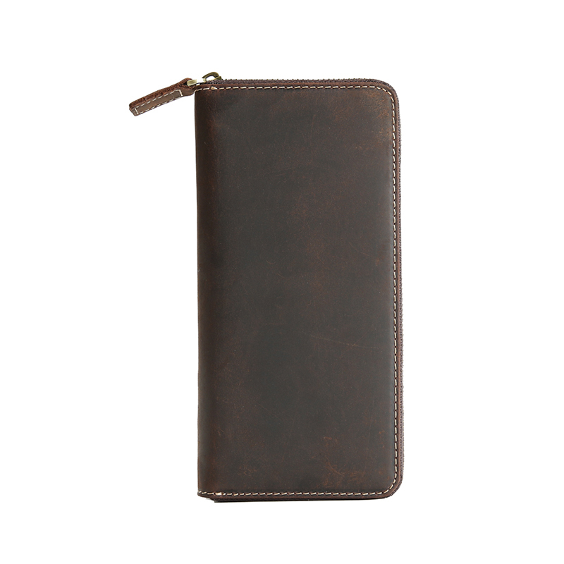 メンズ長財布 ラウンドファスナー式多機能収納長財布