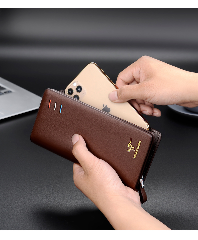 メンズ長財布 多機能スマホ収納長財布