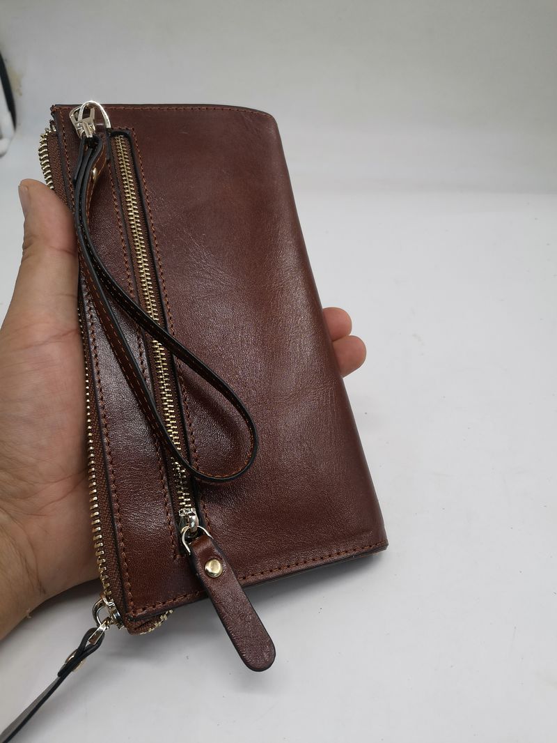 メンズ長財布 小型 スマート菱形飾り