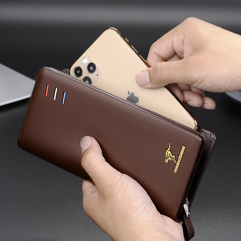 メンズ長財布 多機能スマホ収納長財布