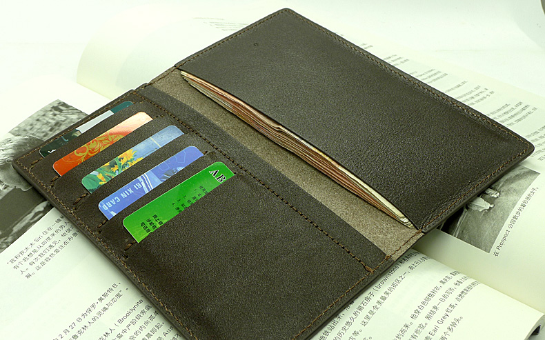 メンズ長財布 本革薄型二つ折り紳士用長財布