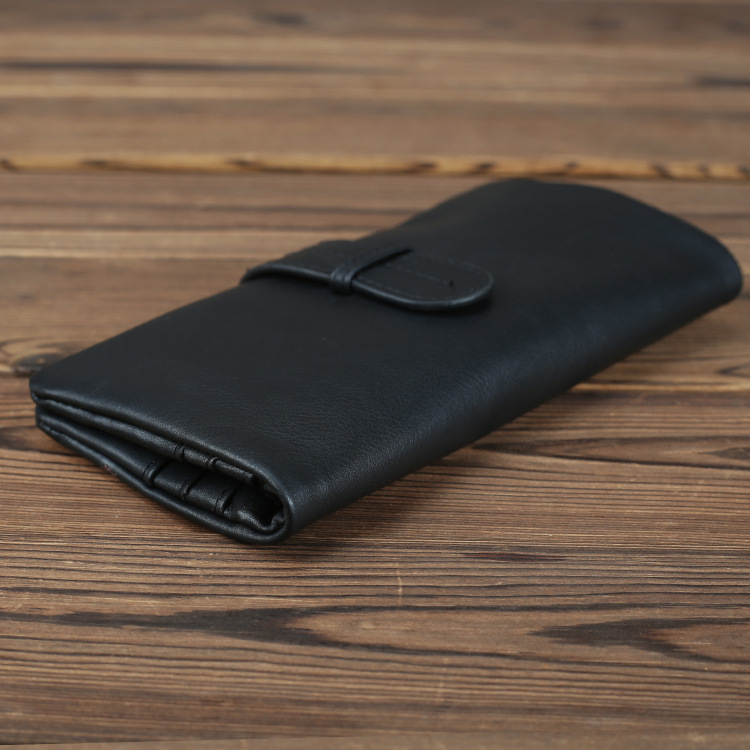 メンズ長財布 本革薄型軽量ベルト留めメンズ長財布