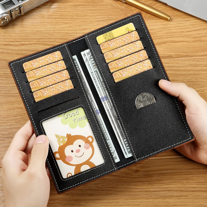 メンズ長財布 本革スリムライン多収納メンズ長財布