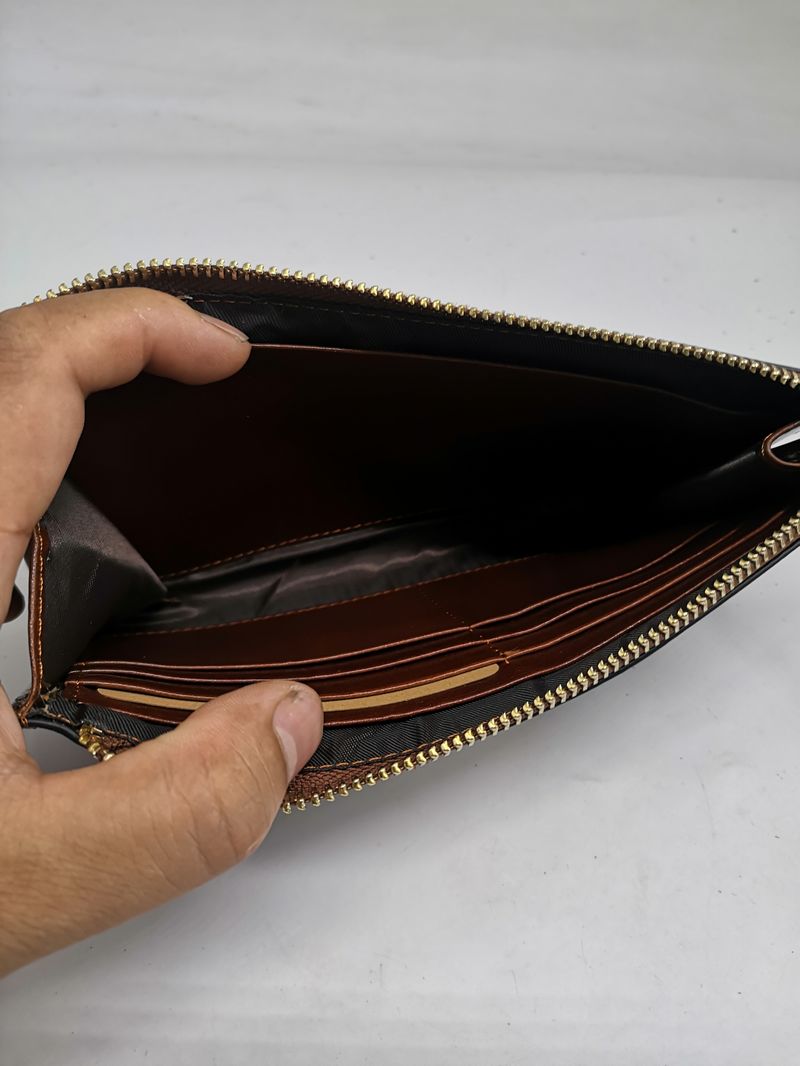 メンズ長財布 小型 スマート菱形飾り
