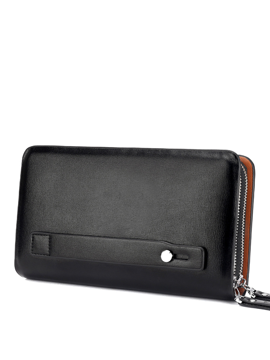 メンズ長財布 高級本革ラウンドファスナー式メンズ長財布