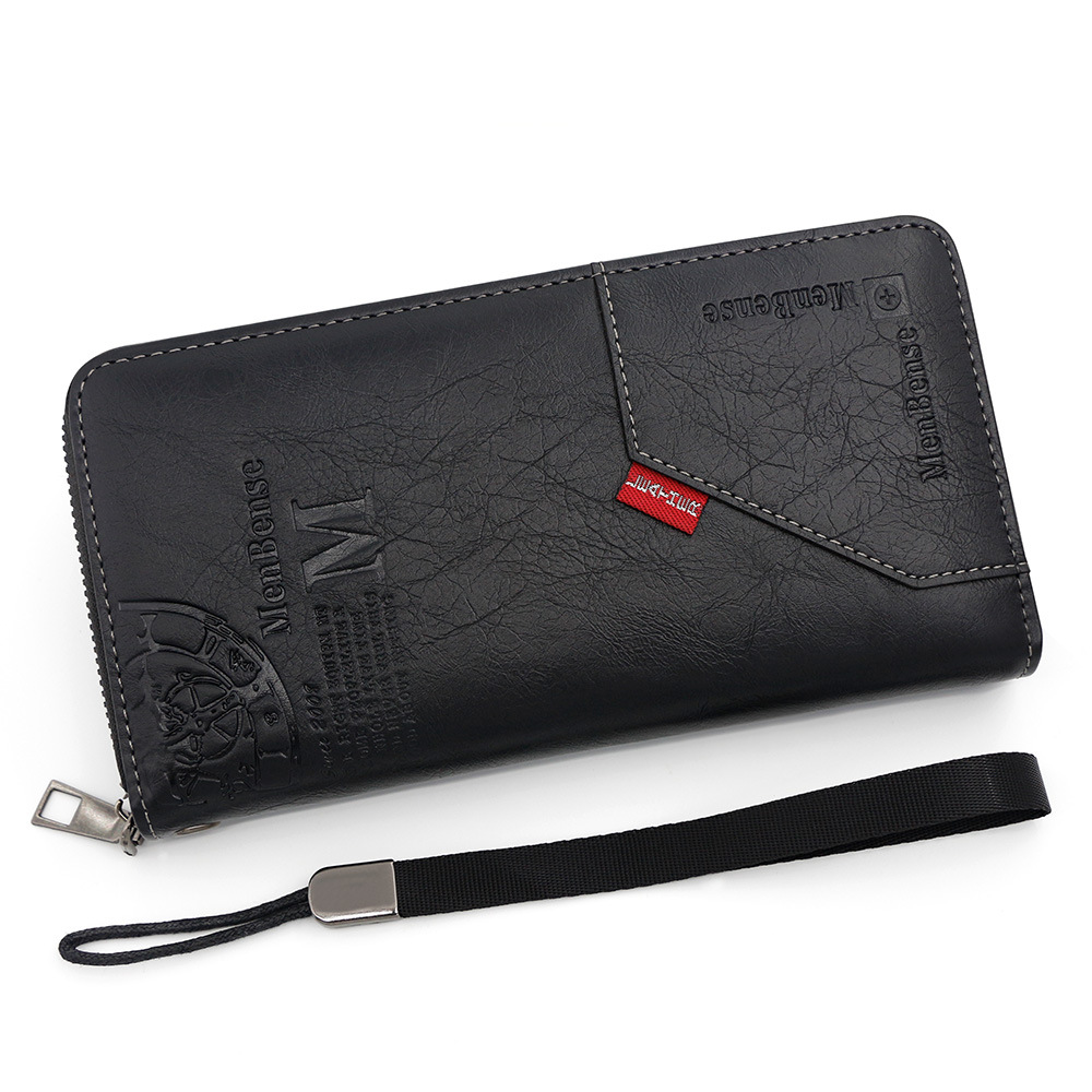 メンズ長財布 スマート収納ジッパー長財布