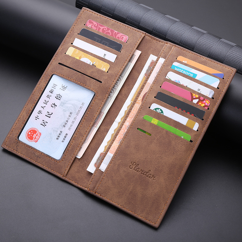メンズ長財布 小型 スリム札入れ上質スエード風