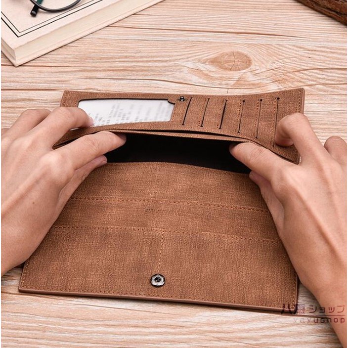 メンズ長財布 紳士用コンパクト長財布薄型多機能贈り物