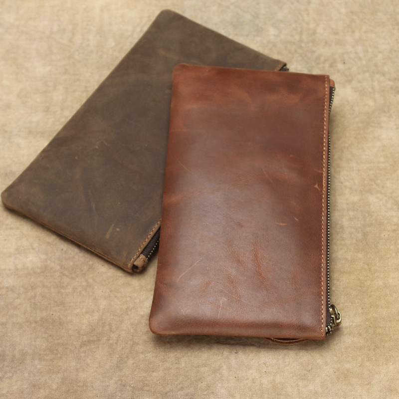 メンズ長財布 極薄フラット本革長財布