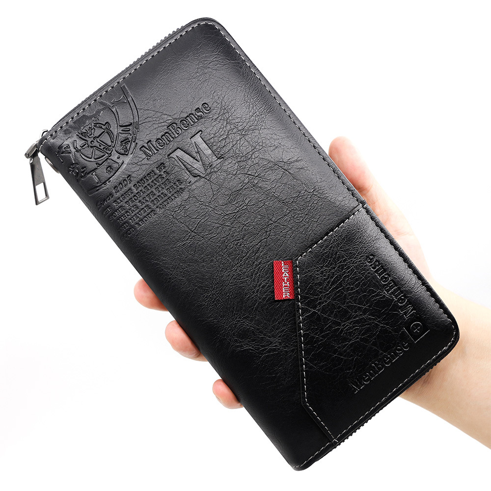メンズ長財布 スマート収納ジッパー長財布