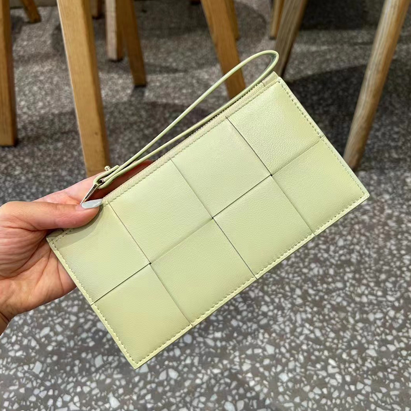 メンズ長財布 薄い 格子模様スリム長財布