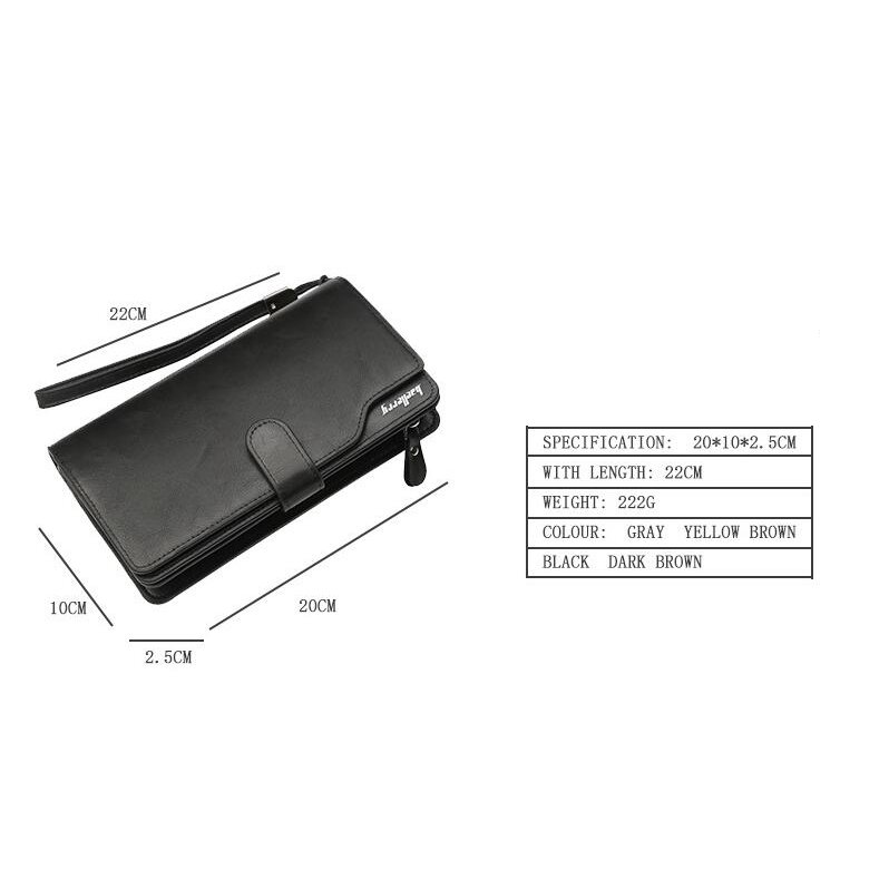 本革メンズ長財布 コンパクト設計 三つ折り小銭入れ付き