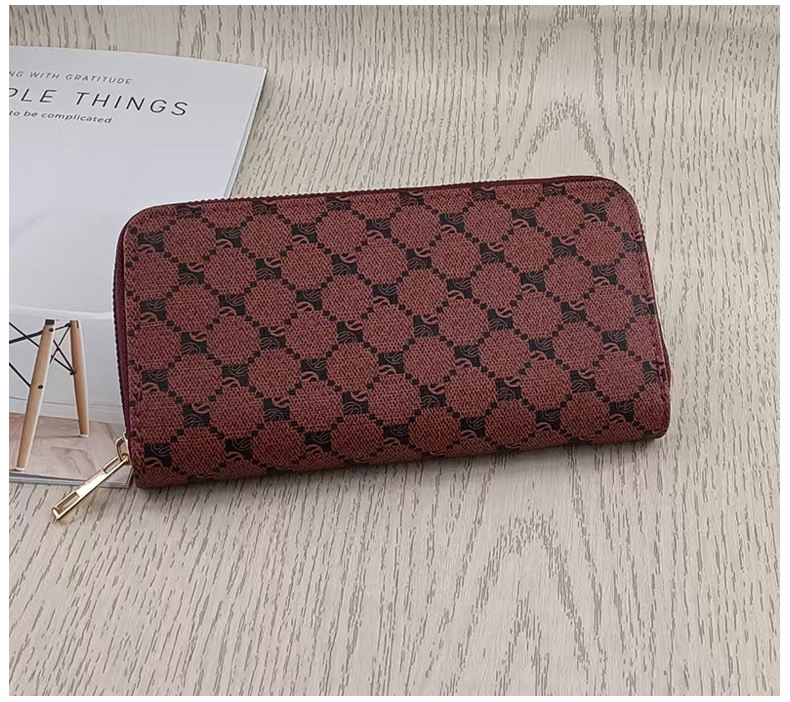 長財布レディース モノグラム柄ファスナー式長財布