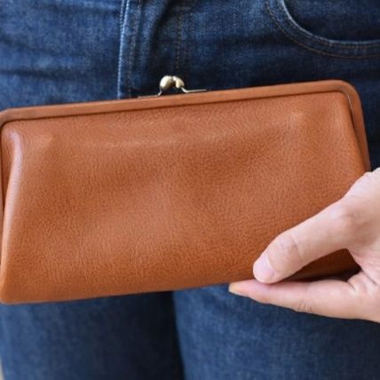 長財布レディース がま口 なめらか手触りがま口長財布