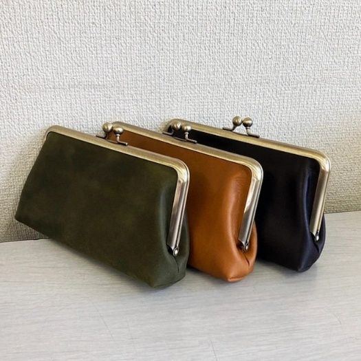 長財布レディース がま口 なめらか手触りがま口長財布