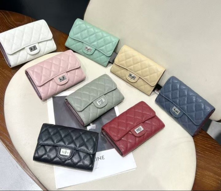 長財布レディース 小さい 菱形キルティングコンパクト長財布