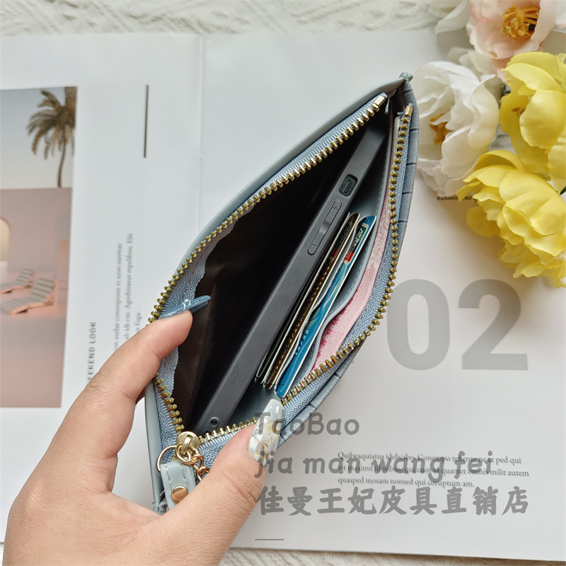 長財布レディース 薄い 型押し薄型タッセル付き長財布