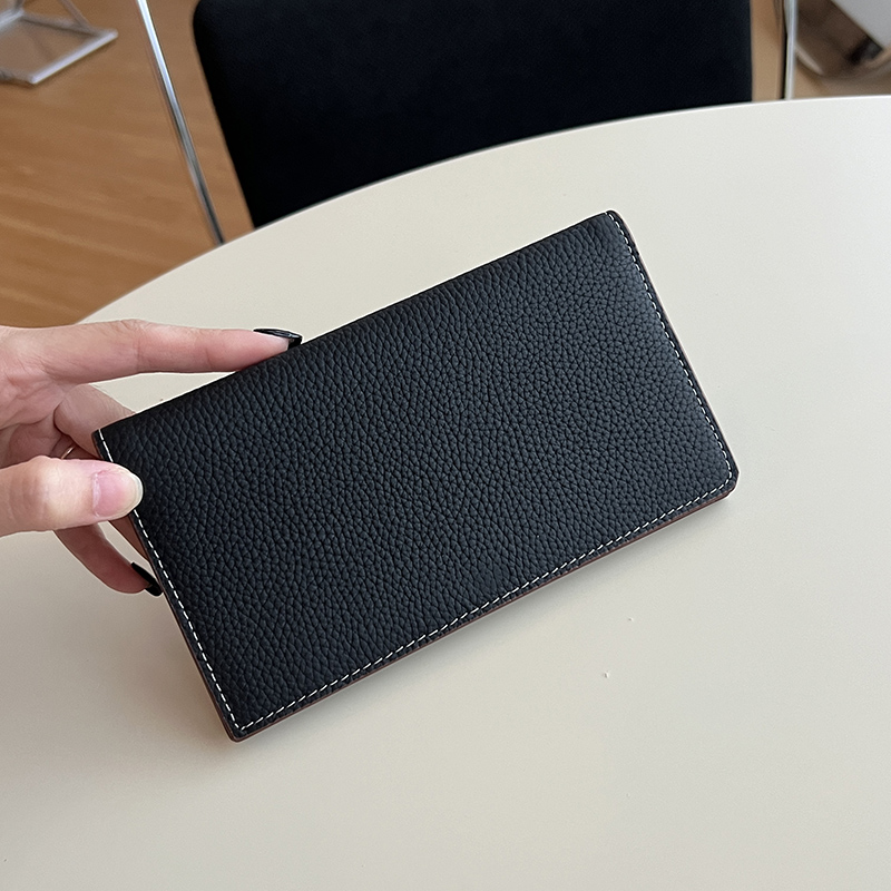 長財布レディース 高級牛革薄型フラットウォレット