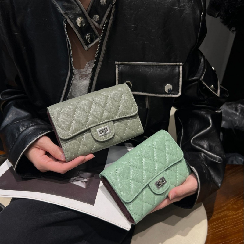 長財布レディース 小さい 菱形キルティングコンパクト長財布