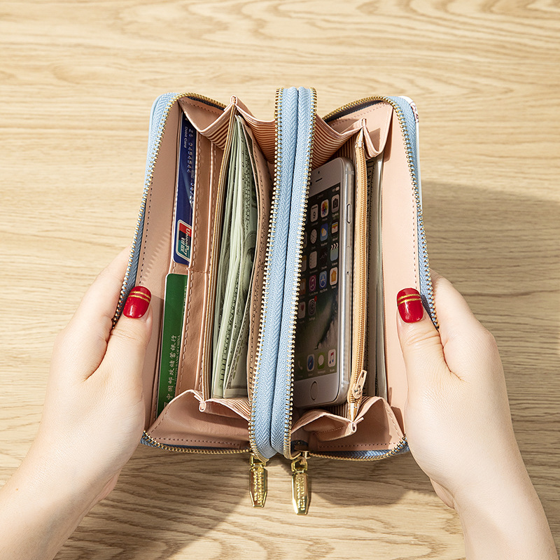 長財布レディース ツインジッパー多収納ウォレット