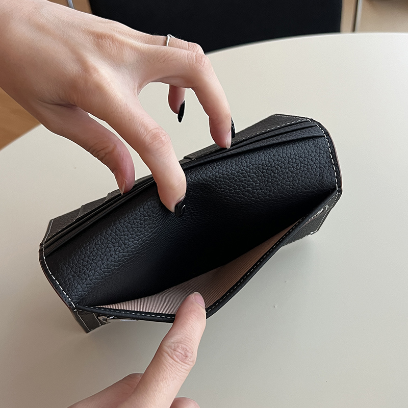 長財布レディース 高級牛革薄型フラットウォレット