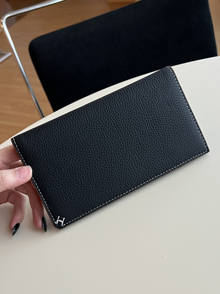 長財布レディース 高級牛革薄型フラットウォレット