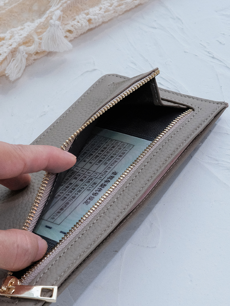 長財布レディース シンプル型押し薄型長財布