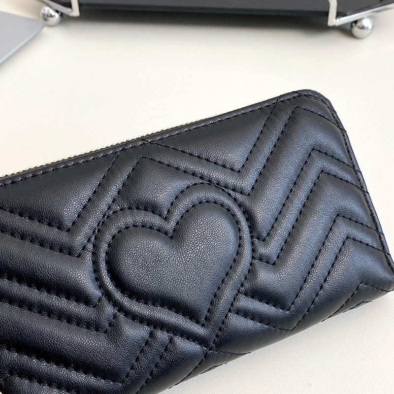長財布レディース 小さい ハート型ステッチ入りコンパクト長財布