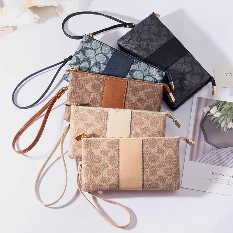 長財布レディース 上品サークル柄ストラップ付き長財布