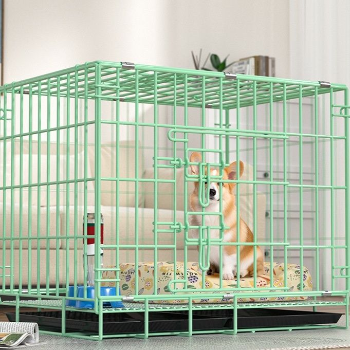犬ケージ 折りたたみ式スチール製犬用ケージ クッション付き
