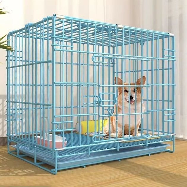犬ケージ 折りたたみ式スチール犬ケージ 引き出しトレー付き