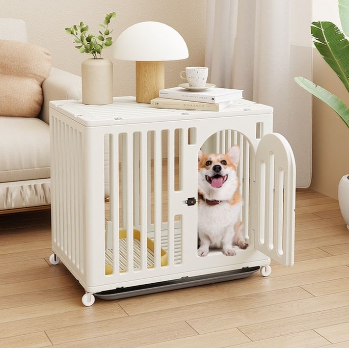 犬ケージ 屋根付き樹脂製犬ケージ キャスター付き室内用