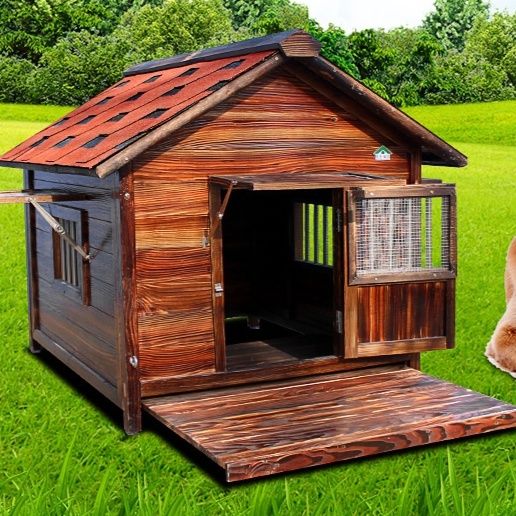犬ケージ 屋外用天然木製犬小屋ケージ 四季対応防雨仕様