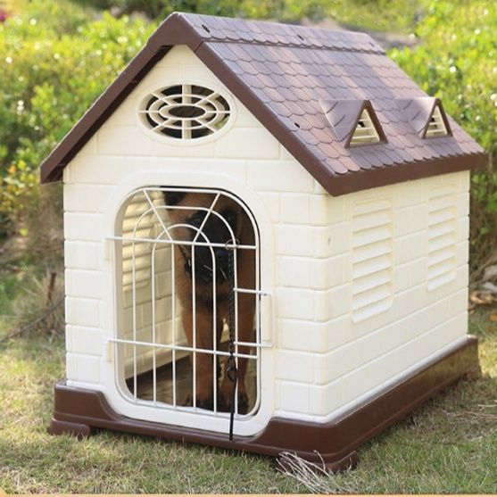 犬ケージ 屋外用犬ケージ 三角屋根付き豪華犬小屋