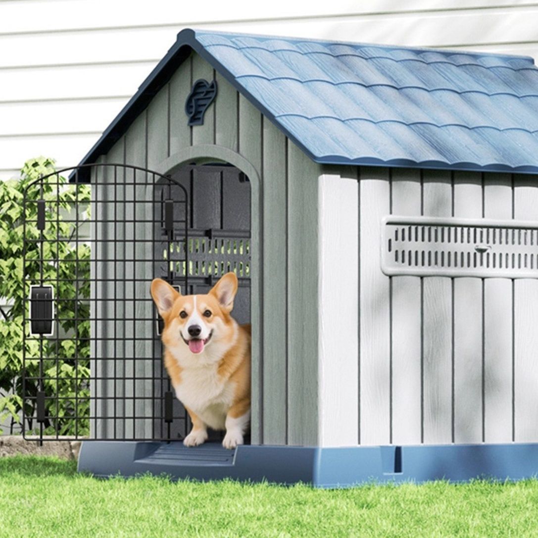 犬ケージ 屋外用耐久犬小屋 防雨防暑大型ドッグハウス