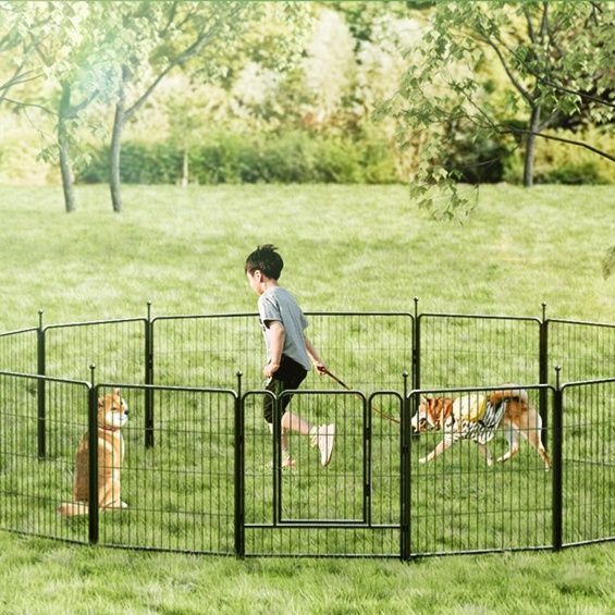 犬ケージ 屋外対応 組み立て式金属製ペット用サークルフェンス