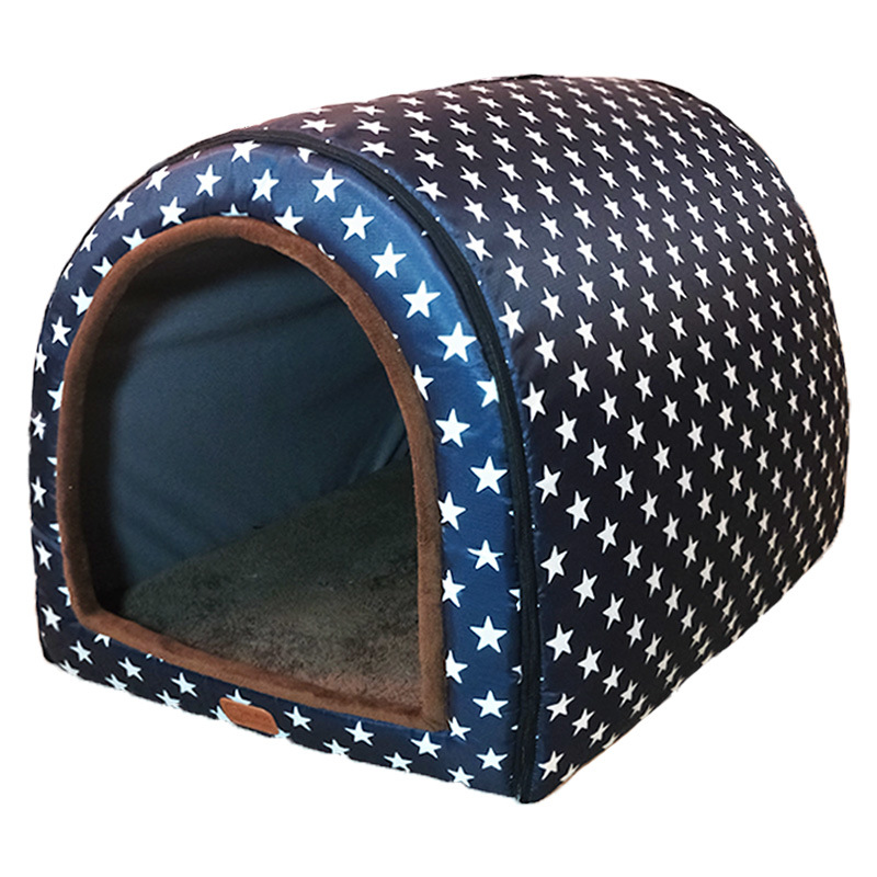 犬ケージ 星柄ドーム型屋根付き犬ケージハウス