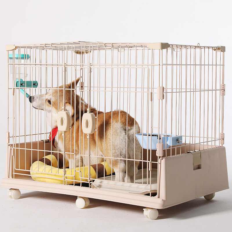 犬ケージ 室内用キャスター付き折りたたみ犬ケージ