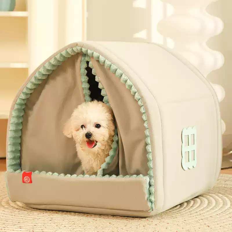 犬ケージ 屋根付きハウス型ふわふわ犬ケージ ドーム小屋