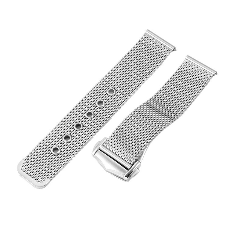 腕時計ベルト 高級感溢れるメッシュ編み込み金属製交換用ベルト